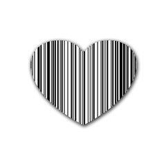 Barcode Pattern Heart Coaster (4 Pack) 