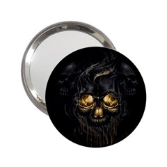 Art Fiction Black Skeletons Skull Smoke 2 25  Handbag Mirrors by BangZart