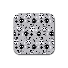 Skull Pattern Rubber Coaster (square) 