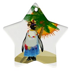 Tropical Penguin Ornament (star) by Valentinaart