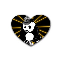 Deejay Panda Heart Coaster (4 Pack)  by Valentinaart