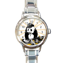 Deejay Panda Round Italian Charm Watch by Valentinaart