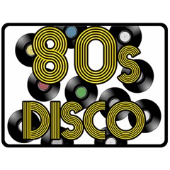  80s Disco Vinyl Records Fleece Blanket (large)  by Valentinaart
