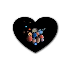 Planets  Rubber Coaster (heart)  by Valentinaart