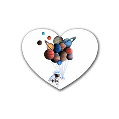 Planets  Rubber Coaster (heart)  by Valentinaart