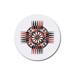 Geometric Celtic Cross Rubber Round Coaster (4 Pack)  by linceazul