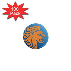 Lion Zodiac Sign Zodiac Moon Star 1  Mini Magnets (100 Pack)  by Nexatart