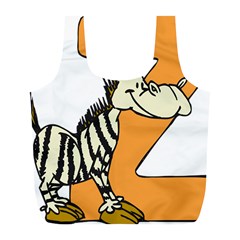Zebra Animal Alphabet Z Wild Full Print Recycle Bags (l)  by Nexatart