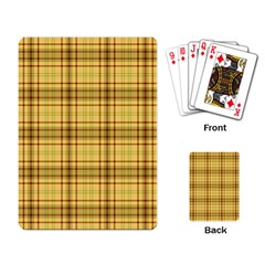 Plaid Yellow Fabric Texture Pattern Playing Card by paulaoliveiradesign