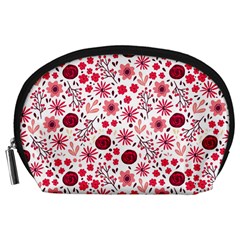 Red Floral Seamless Pattern Accessory Pouches (large) 