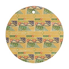 Hand Drawn Ethinc Pattern Background Ornament (round)