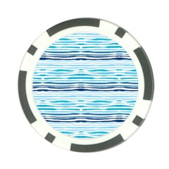 Watercolor Blue Abstract Summer Pattern Poker Chip Card Guard by TastefulDesigns