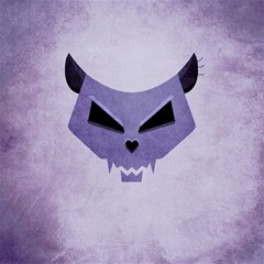 Purple Evil Cat Skull Canvas 16  X 16   by CreaturesStore
