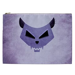 Purple Evil Cat Skull Cosmetic Bag (xxl)  by CreaturesStore