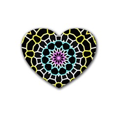 Colored Window Mandala Heart Coaster (4 Pack)  by designworld65