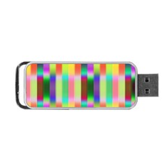 Multicolored Irritation Stripes Portable Usb Flash (two Sides)