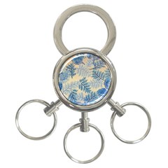 Fabric Embroidery Blue Texture 3-ring Key Chains by paulaoliveiradesign