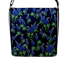 Bluebonnets Flap Messenger Bag (l)  by BubbSnugg