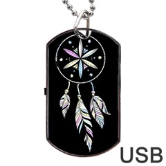 Dreamcatcher  Dog Tag Usb Flash (two Sides) by Valentinaart