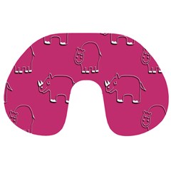 Rhino Pattern Wallpaper Vector Travel Neck Pillows