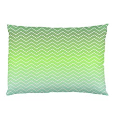 Green Line Zigzag Pattern Chevron Pillow Case by Nexatart