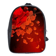 Cherry Blossom, Red Colors School Bag (xl) by FantasyWorld7