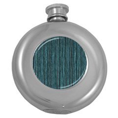 Stylish Frost Blue Strips Round Hip Flask (5 Oz) by gatterwe