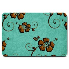 Chocolate Background Floral Pattern Large Doormat 