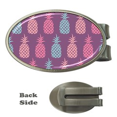 Pineapple Pattern Money Clips (oval)  by Nexatart