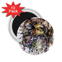 Angry And Colourful Owl T Shirt 2 25  Magnets (10 Pack)  by AmeeaDesign