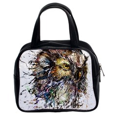 Angry And Colourful Owl T Shirt Classic Handbags (2 Sides) by AmeeaDesign