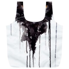 Angry Cat T Shirt Full Print Recycle Bags (l)  by AmeeaDesign