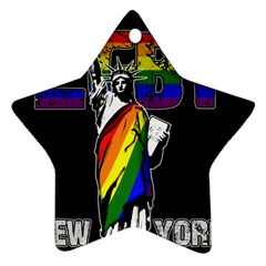 Lgbt New York Star Ornament (two Sides) by Valentinaart