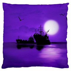 Open Sea Large Flano Cushion Case (one Side) by Valentinaart