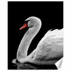 Swan Canvas 11  X 14   by Valentinaart