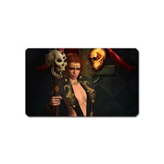 The Dark Side, Women With Skulls In The Night Magnet (name Card) by FantasyWorld7