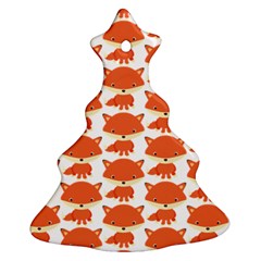 Cute Little Fox Pattern Christmas Tree Ornament (two Sides)