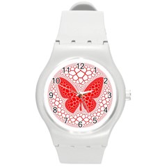 Butterfly Round Plastic Sport Watch (m)