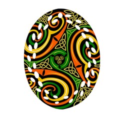 Celtic Celts Circle Color Colors Oval Filigree Ornament (two Sides)