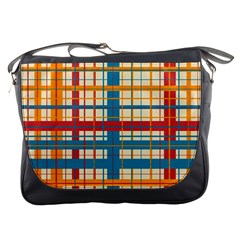 Plaid Pattern Messenger Bags by linceazul