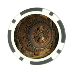 Steampunk, Awesoeme Clock, Rusty Metal Poker Chip Card Guard (10 Pack) by FantasyWorld7