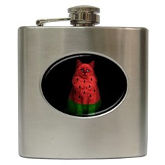 Watermelon Cat Hip Flask (6 Oz) by Valentinaart