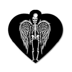 Angel Skeleton Dog Tag Heart (one Side) by Valentinaart
