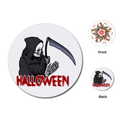 Death - Halloween Playing Cards (round)  by Valentinaart