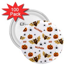 Bat, Pumpkin And Spider Pattern 2 25  Buttons (100 Pack)  by Valentinaart