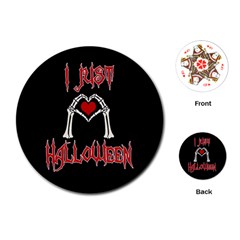 I Just Love Halloween Playing Cards (round)  by Valentinaart
