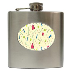 Background  With Lines Triangles Hip Flask (6 Oz) by Mariart