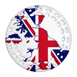 Britain Flag England Nations Round Filigree Ornament (Two Sides) Front