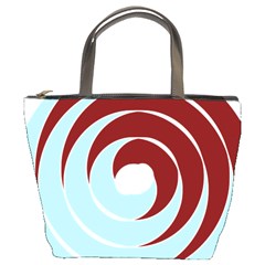 Double Spiral Thick Lines Blue Red Bucket Bags by Mariart