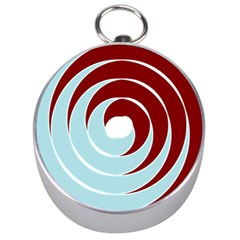 Double Spiral Thick Lines Blue Red Silver Compasses by Mariart